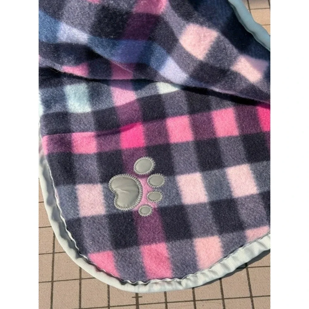 urple Plaid Reversible Dog Coat Medium